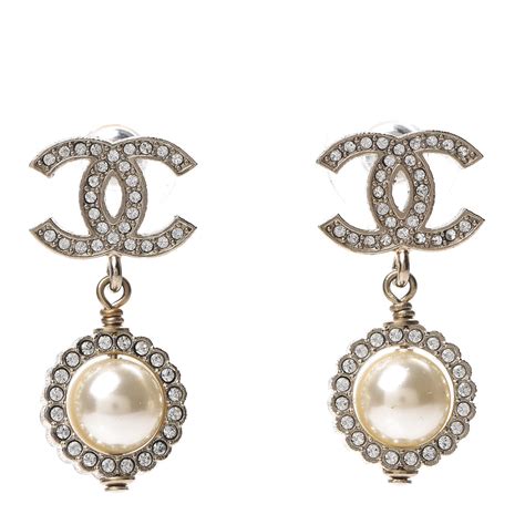 chanel diamond and pearl earrings|Chanel diamond earrings cc price.